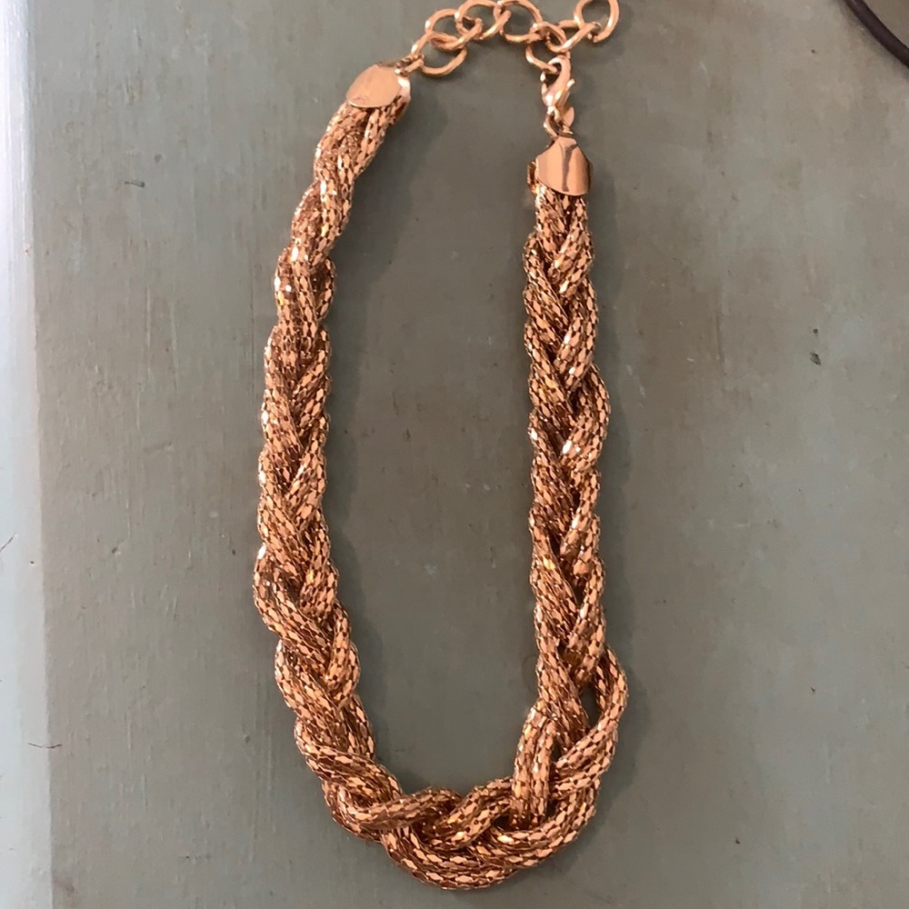 Express gold braided necklace